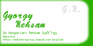 gyorgy mehsam business card